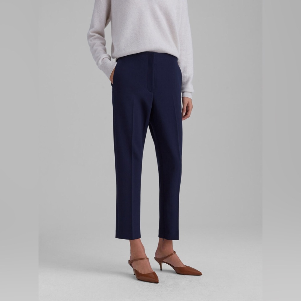 Club Monaco Navy Tailored Cropped Trousers